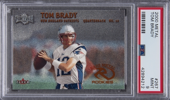2000 Fleer Metal #267 Tom Brady Rookie Card - PSA MINT 9